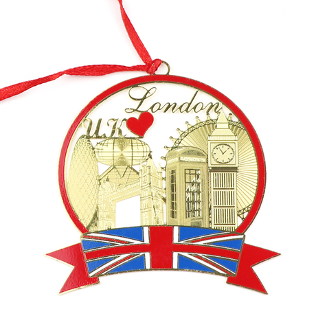 Custom Logo Souvenir Gifts Gold Silver Brass Christmas Tree Ornaments for Hanging Decoration