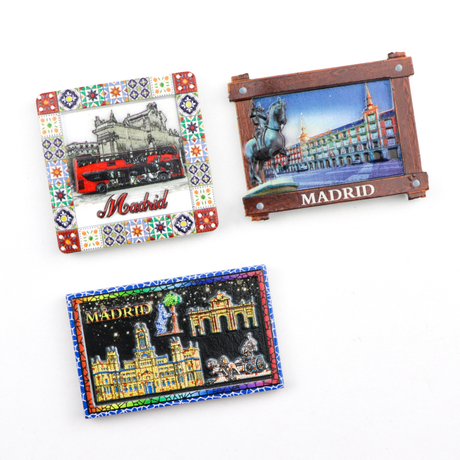 Personalized Custom Creative Design Spain Madrid Souvenir 3D Resin Fridge Magnet