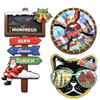Custom Design Cities Landmark Riga Prague Souvenir 3D MDF Wooden Refrigerator Fridge Magnet