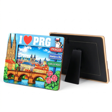 Custom Made Countries Landmark Tourist Gifts Prague Souvenir Wooden MDF Photo Frame