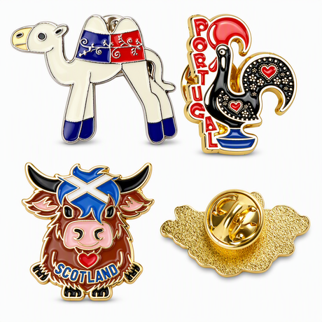 Custom Countries City Landmark Souvenir 3D Enamel Metal Badge Lapel Pin Manufacturer