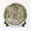 Custom France Paris Souvenir Plate 3D Zinc Alloy Metal Plate OEM Manufacturer