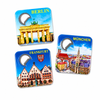 Custom Logo Printing Reusable Countries Souvenir Round Cup Ceramic Coaster with Opener