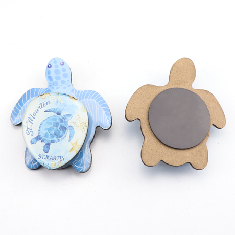 Custom Logo 3D MDF Fridge Magnet Beach Sea Turtle Tourist Souvenirs Refrigerator Magnets
