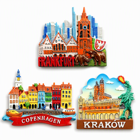 Custom Resin Magnets European Souvenir City Travel 3D Polyresin Refrigerator Fridge Magnet