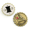 Custom Design Antique Souvenir Bottle Cap Shaped Metal Bottle Opener Fridge Magnet