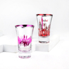 Customized Laser Engraving Logo Cities London Dubai Souvenir Shot Glass Electroplating Trumpet Shot Glasses