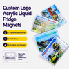 Custom Logo Acrylic Quicksand Magnet Refrigerator Travel Souvenir Glitter Liquid Sand Fridge Magnet