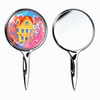 Custom Logo Travel Souvenir Liquid Glitter Quicksand Compact Folding Pocket Mirror