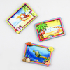 Customized Made Beach Seaside Souvenir Two Layer 3d Epoxy Wood MDF Fridge Magnet
