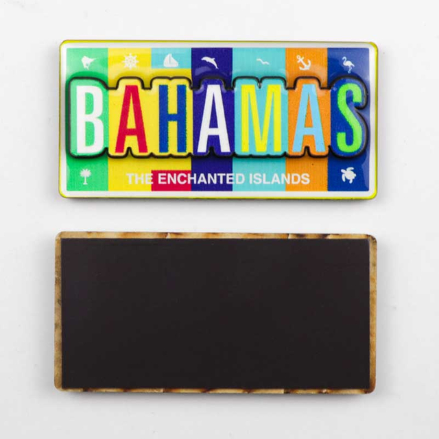 Customized Design Beach Bahamas Souvenir Magnet 3d Wood MDF Fridge Magnet for Gift Shops