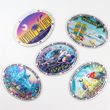 Custom Logo 3D Beach Animals Island Tourist Souvenir Soft Magnet Foil Fridge Magnets