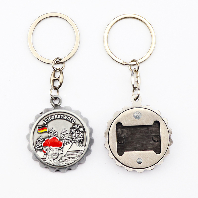 Factory Customized Design Germany Souvenir Metal Beer Bottle Opener Keychain