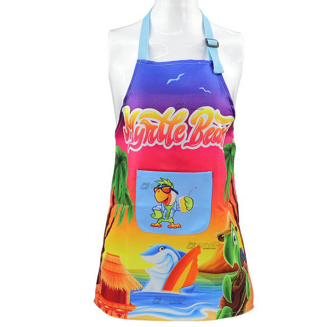 Customized Digital Printing Souvenir Canvas Kitchen Apron with Pocket