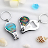 Custom Epoxy Logo Portable Keychain Nail Cutter Beach Souvenir Nail Clipper Opener Key Chain