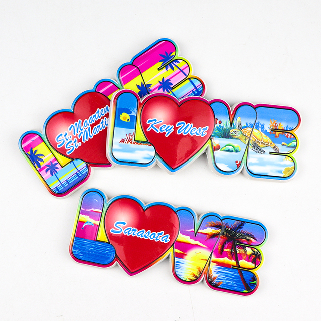 Customised Made LOVE Letter 3d Beach Sea City Island Resin Fridge Magnet Tourist Souvenirs