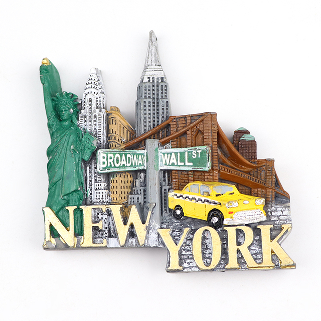 Customized Made 3d Resin Souvenir Magnet New York City Tourist Magnet Polyresin Fridge Magnet