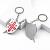 Custom Design Zinc Alloy Countries Georgia Souvenir Keychain Sword Shields Metal Key Chain