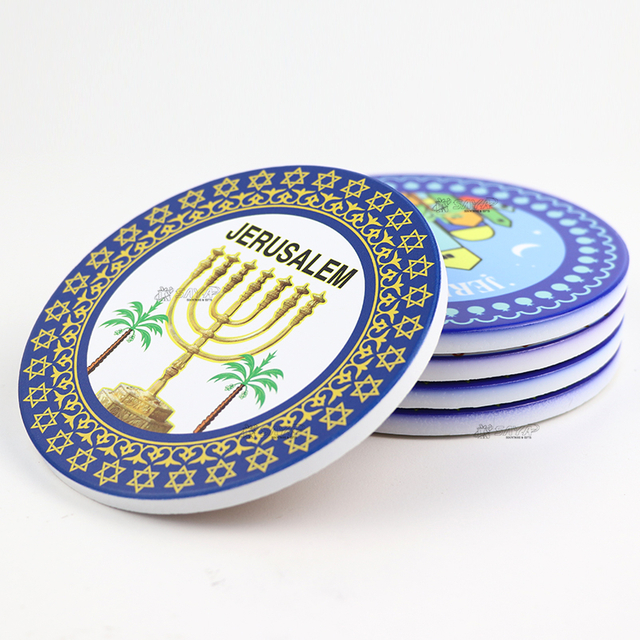 Custom Logo Decorative Round Blank Drink Mats Cork Ceramic Coasters