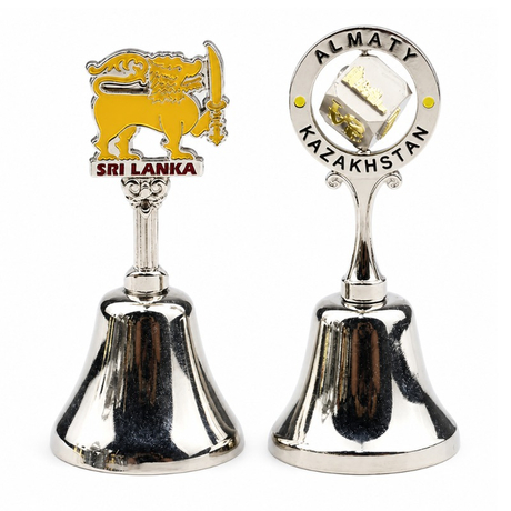Customized Design Zinc Alloy Metal Countries City Tourist Sri Lanka Souvenir Bell Kazakhstan Dinner Bell
