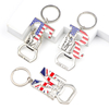 Custom Paris Souvenir Initial Letter Alphabet Keyring Metal Bottle Opener Keychain