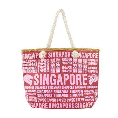 Customised Logo Luxury Countries Singapore Tourist Souvenir Canvas Tote Bag