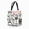 Manufacturers Custom Printed Logo Paris City Souvenir Bag Plain Canvas Tote Bag