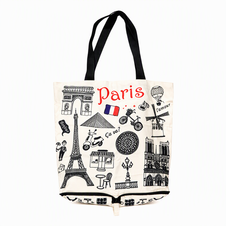 Manufacturers Custom Printed Logo Paris City Souvenir Bag Plain Canvas Tote Bag