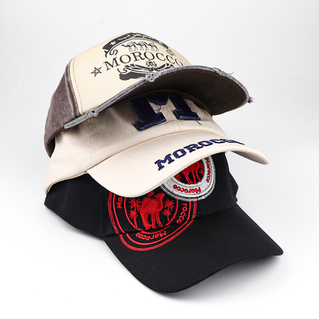 Customized Morocco Souvenir Travel Gifts 3D Embroidered Adjustable Baseball Cap Hat with Logo