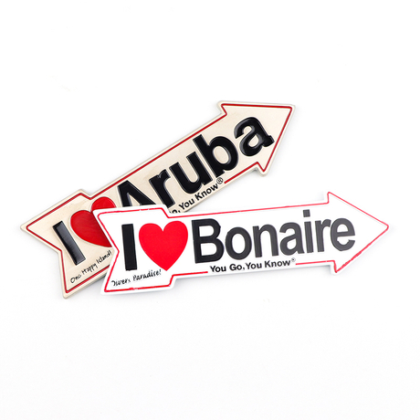 Custom Made Metal Aruba Bonaire Caribbean Tourist Souvenir Car License Plate Fridge Magnet