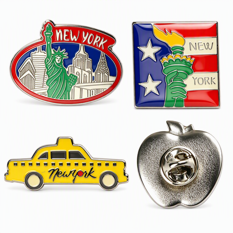 Custom Logo New York Souvenir Pin Metal Enamel Lapel Pin Badge OEM Manufacturer