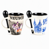 Wholesale Custom Logo Printing Tourist Souvenir Gifts Coffee Ceramic Mug Cup with Spoon