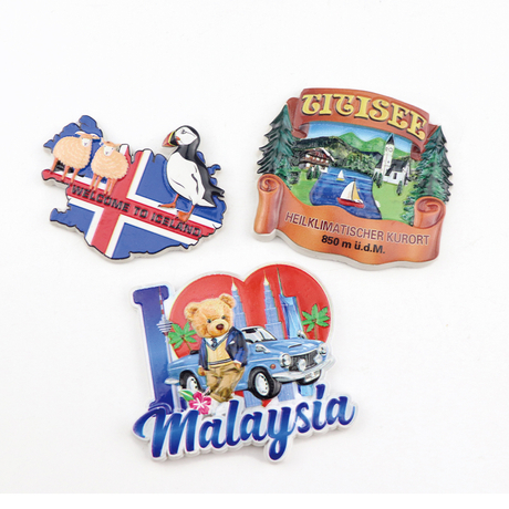 Custom Made Printing Countries City Travel Souvenirs Ref Magnet 3D Poly Resin Fridge Magnet