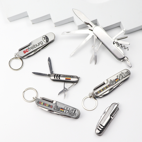 Wholesale Custom Logo Souvenir Folding Knife Keychain Multi Purpose Functional Pocket Knives