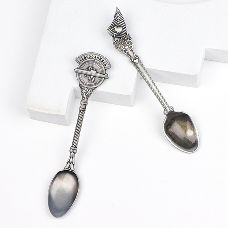 Custom Logo Design Zinc Alloy Antique Metal Countries Landmark Tourist Souvenir Spoon