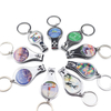 Custom Printed Logo Epoxy Tourist Souvenir Bottle Opener Function Nail Clipper Keychain
