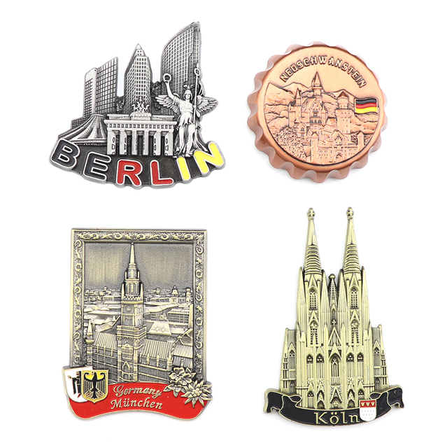 Customised Made Zinc Alloy Germany City Berlin Souvenir Metal 3d Ref Fridge Magnet
