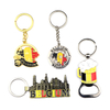 Customized Logo Design European Belgium Souvenir Keychain Zinc Alloy Metal Keyring