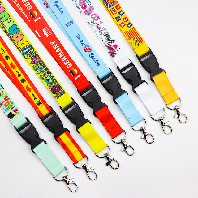 Personalized Printed Neck Lanyard Souvenir Polyester Lanyard with Logo Custom