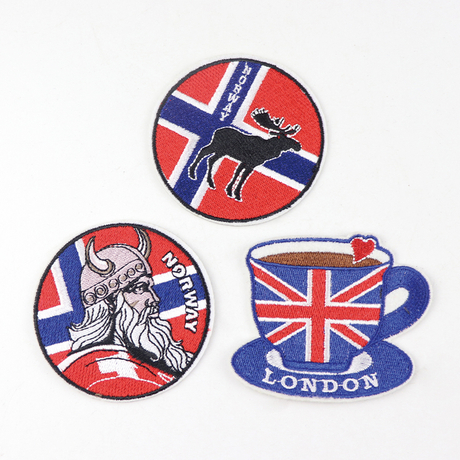 Custom Logo Shape Souvenir 3d Iron on Embroidery Patches for Hat Clothing