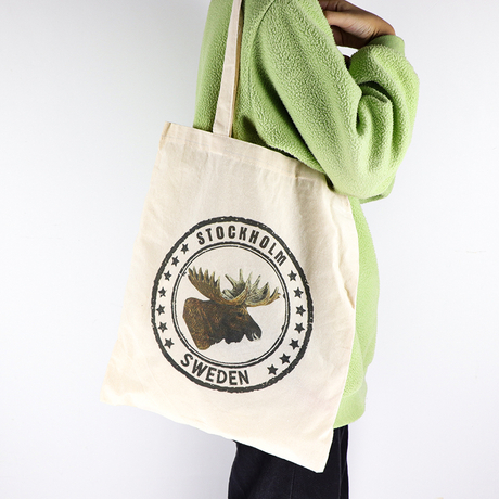Custom Logo Sweden Souvenir Tote Bag Shopping Canvas Shoulder Bag