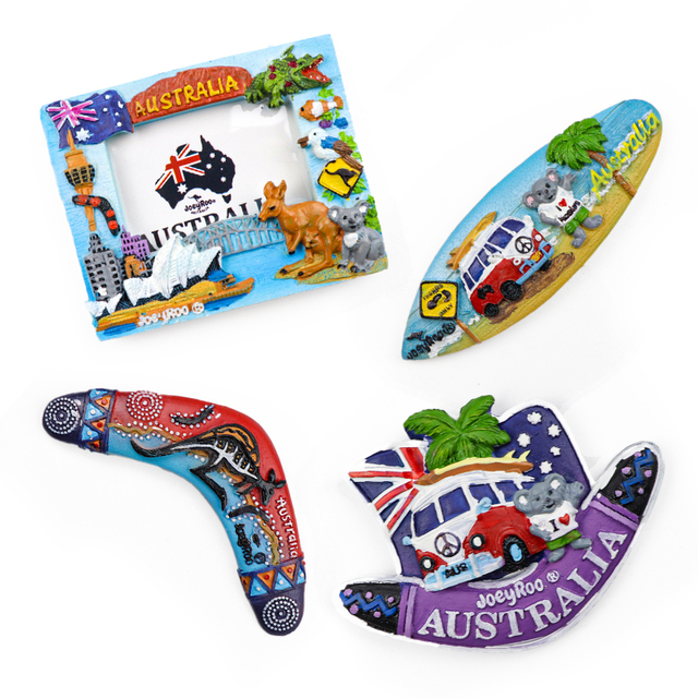 Manufacture Custom Design Australia Souvenirs 3d Resin Crafts Polyresin Ref Fridge Magnet for Decor