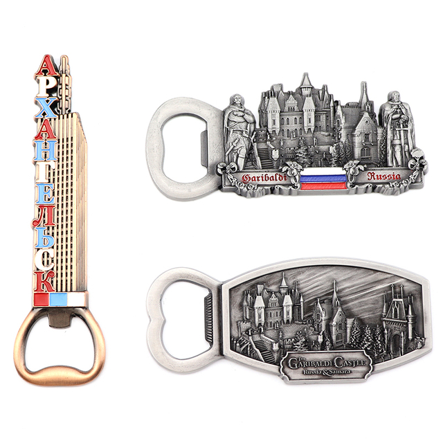 Factory Customized Design Russia Souvenir Metal Fridge Magnet Bottle Opener Magnet