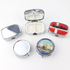 Custom Logo Pill Case 3-Compartment Round Souvenir Metal Small Medicine Pill Box