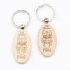 Custom Logo Laser Engraved Printed Souvenir Wood Keychain Wooden Key Chain Keyring