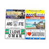 Custom Embossed Logo Bulk Countries City Tourist Souvenir Aluminum Car License Plate Fridge Magnet