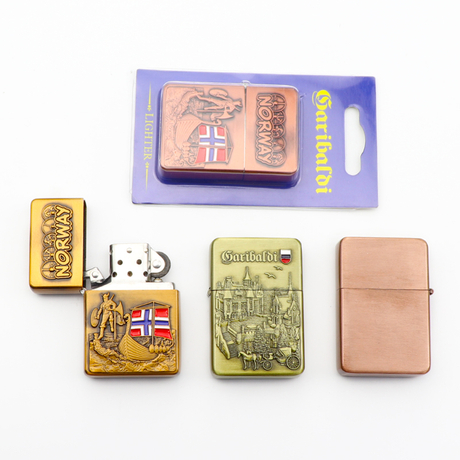 Customized Engraved Logo Vintage Souvenir Windproof Cigarette Metal Kerosene Lighter