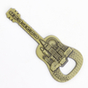 Custom Foil Printing Engraved Logo Countries Landmark Tourist Souvenir Guitar Shape Metal Bottle Opener Magnet