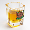 Wholesale Custom Engraved Metal Logo Souvenir 2oz Square Glass Shot Glasses