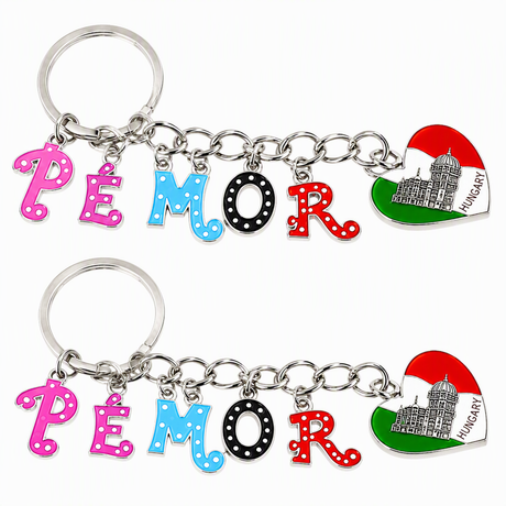 Custom Letter Charms Keychain City Tourist Souvenir Metal Enamel Travel Key Ring